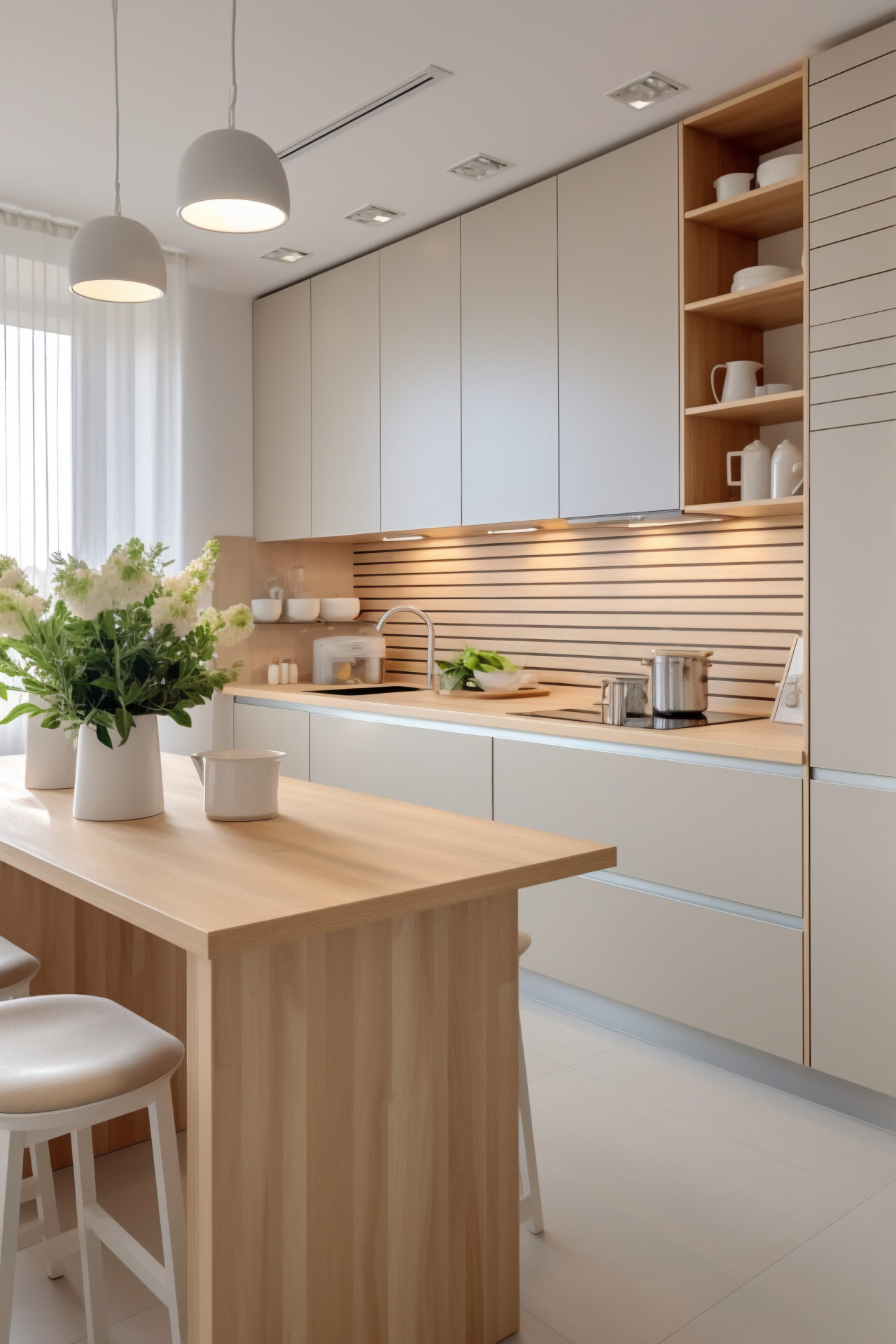 Interior of kitchen of modern countryside home