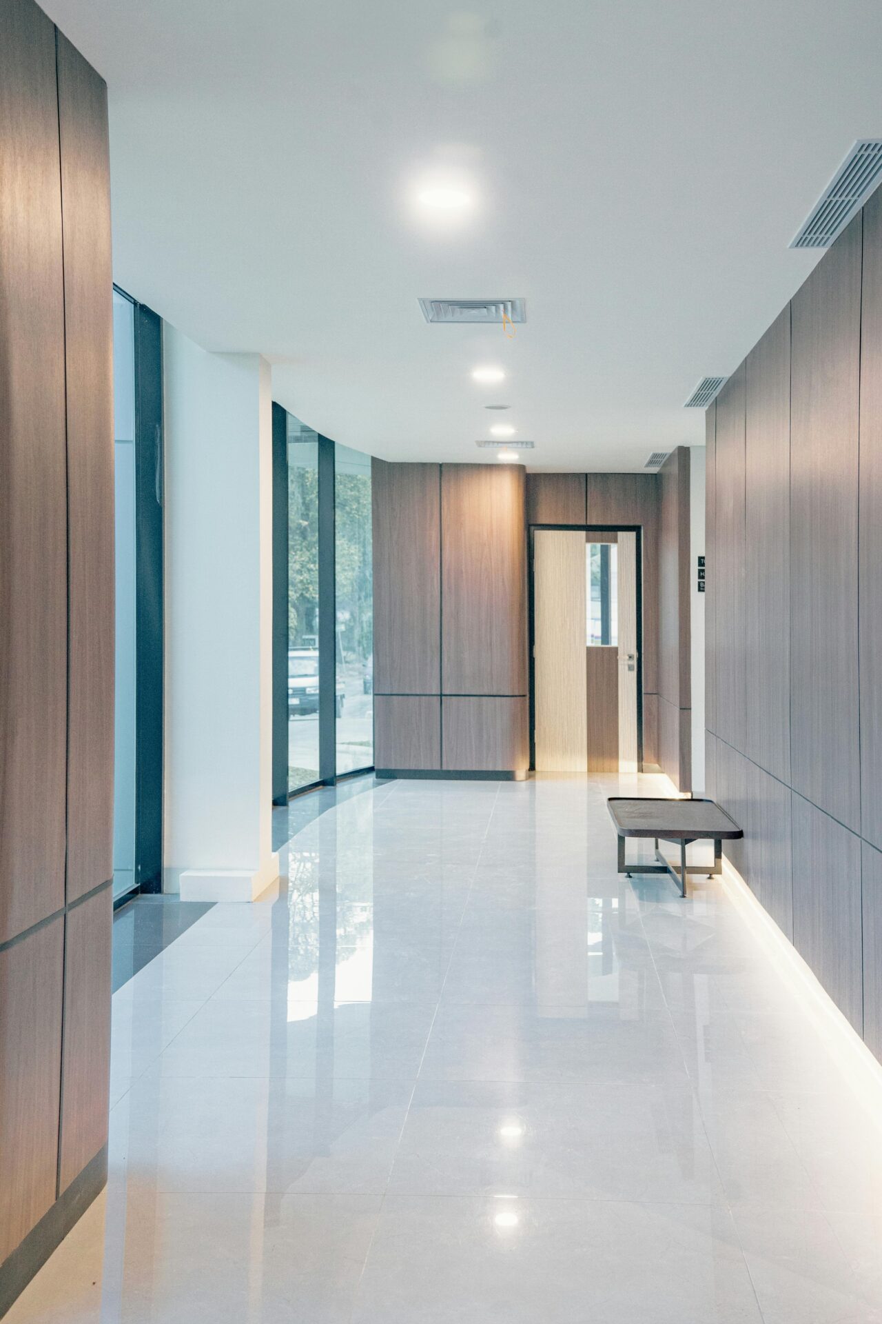 Exterior of white modern home